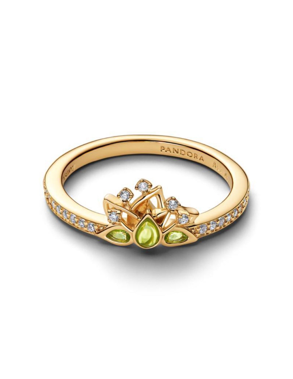 Anillo de corona Disney x Pandora La princesa y el sapo de plata P 925 zirconia cúbica con acabado baño de oro 2