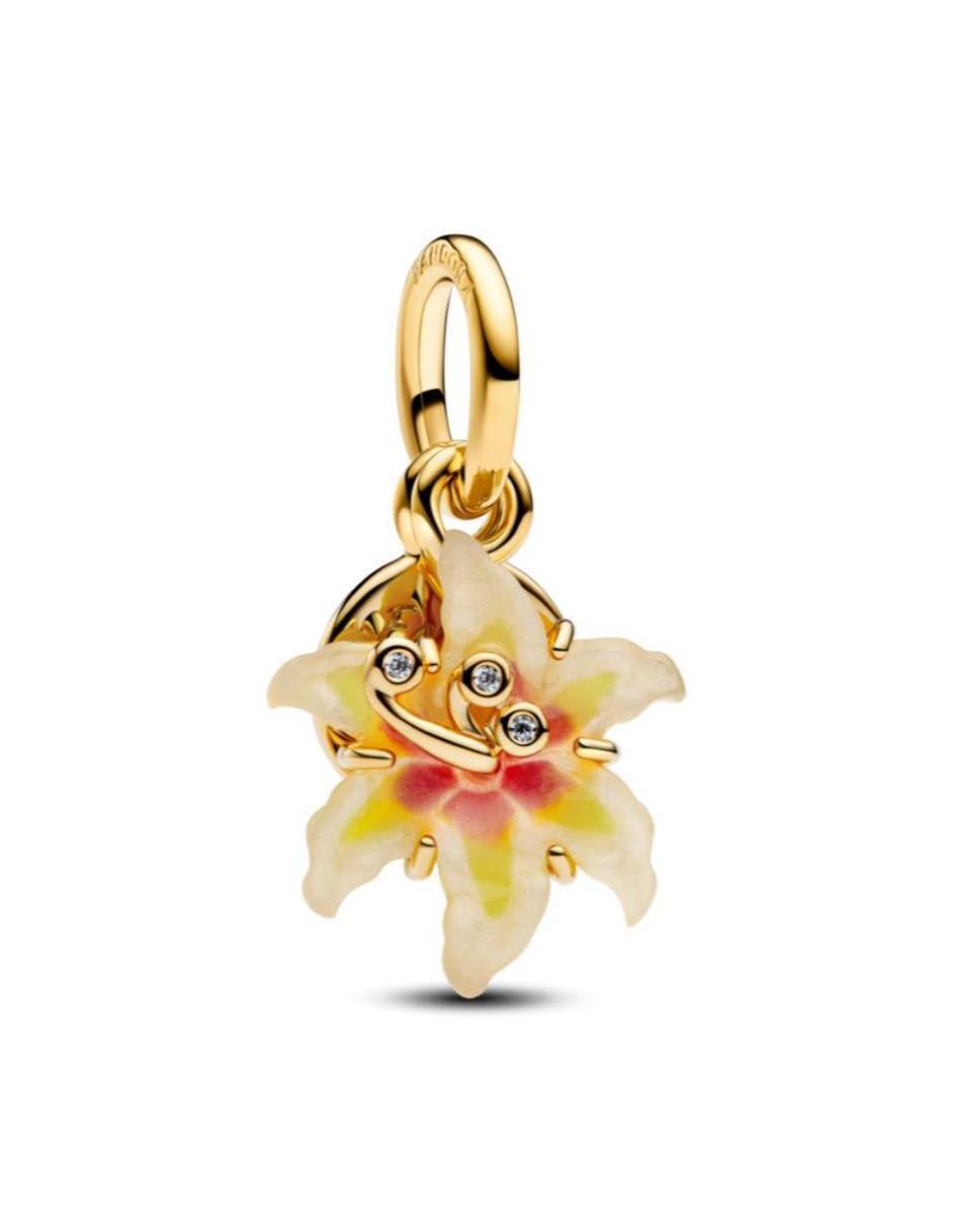 Charm de flor disney enredados de plata P 925 zirconia cúbica 1