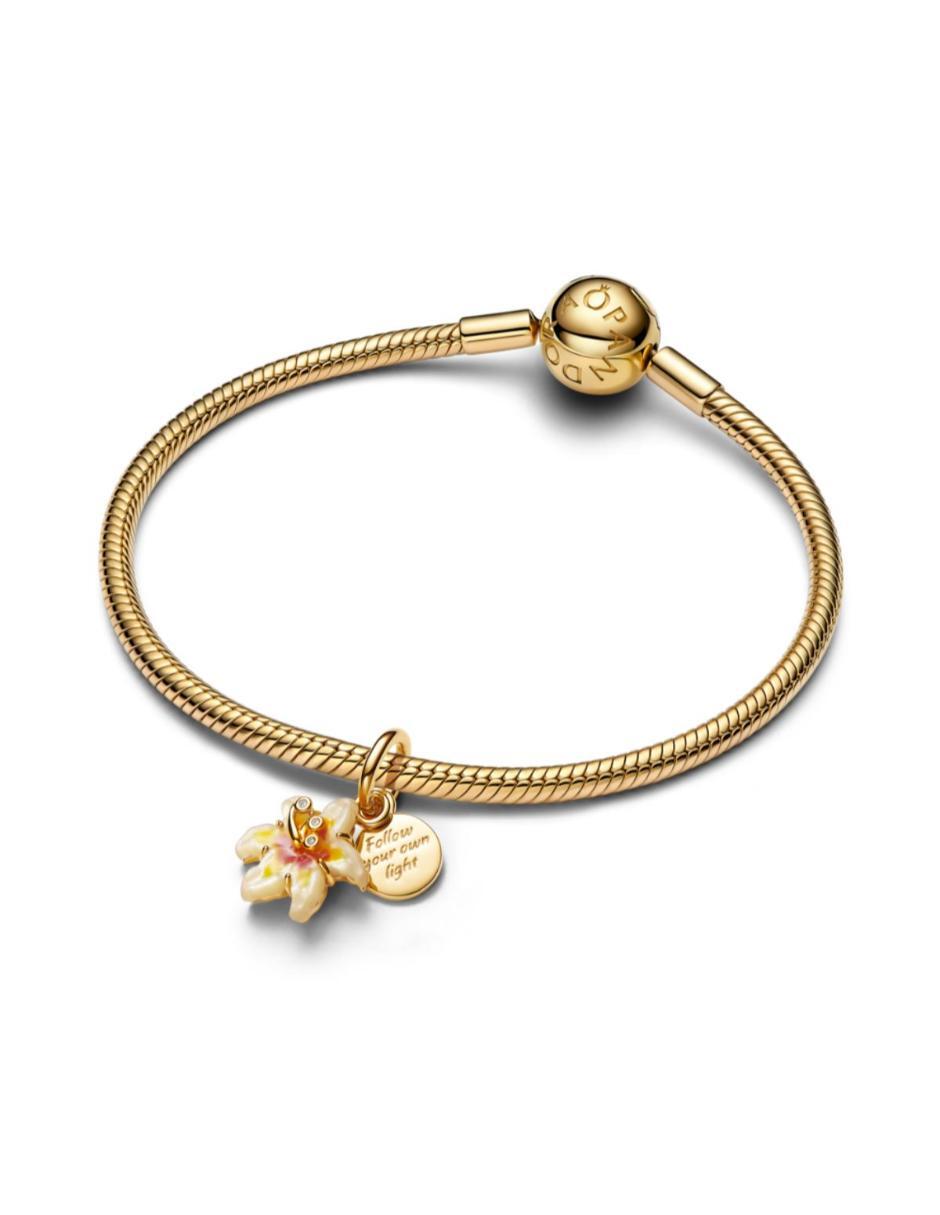 Charm de flor disney enredados de plata P 925 zirconia cúbica 3