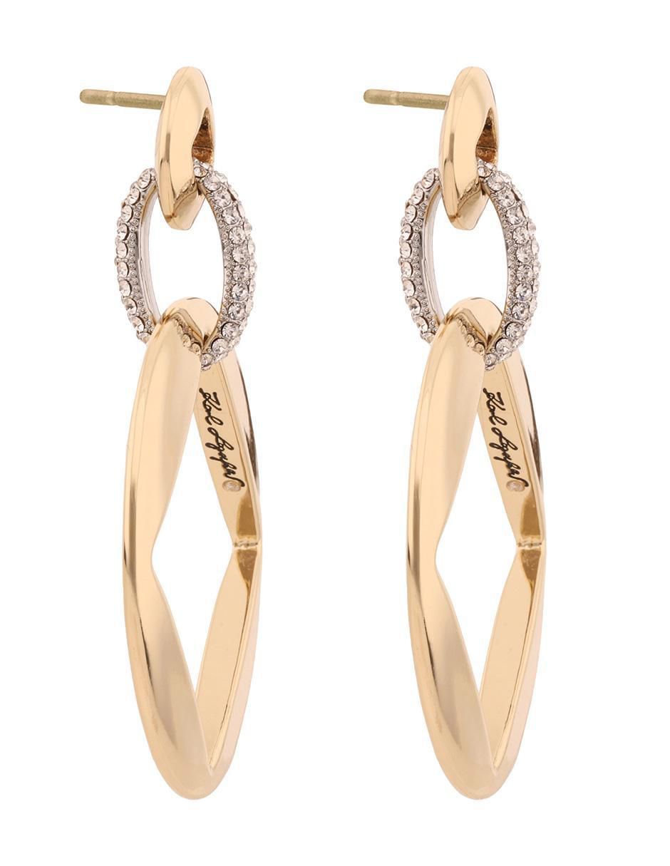 Aretes largos circulares renee con acabado brillante imitación perla 3