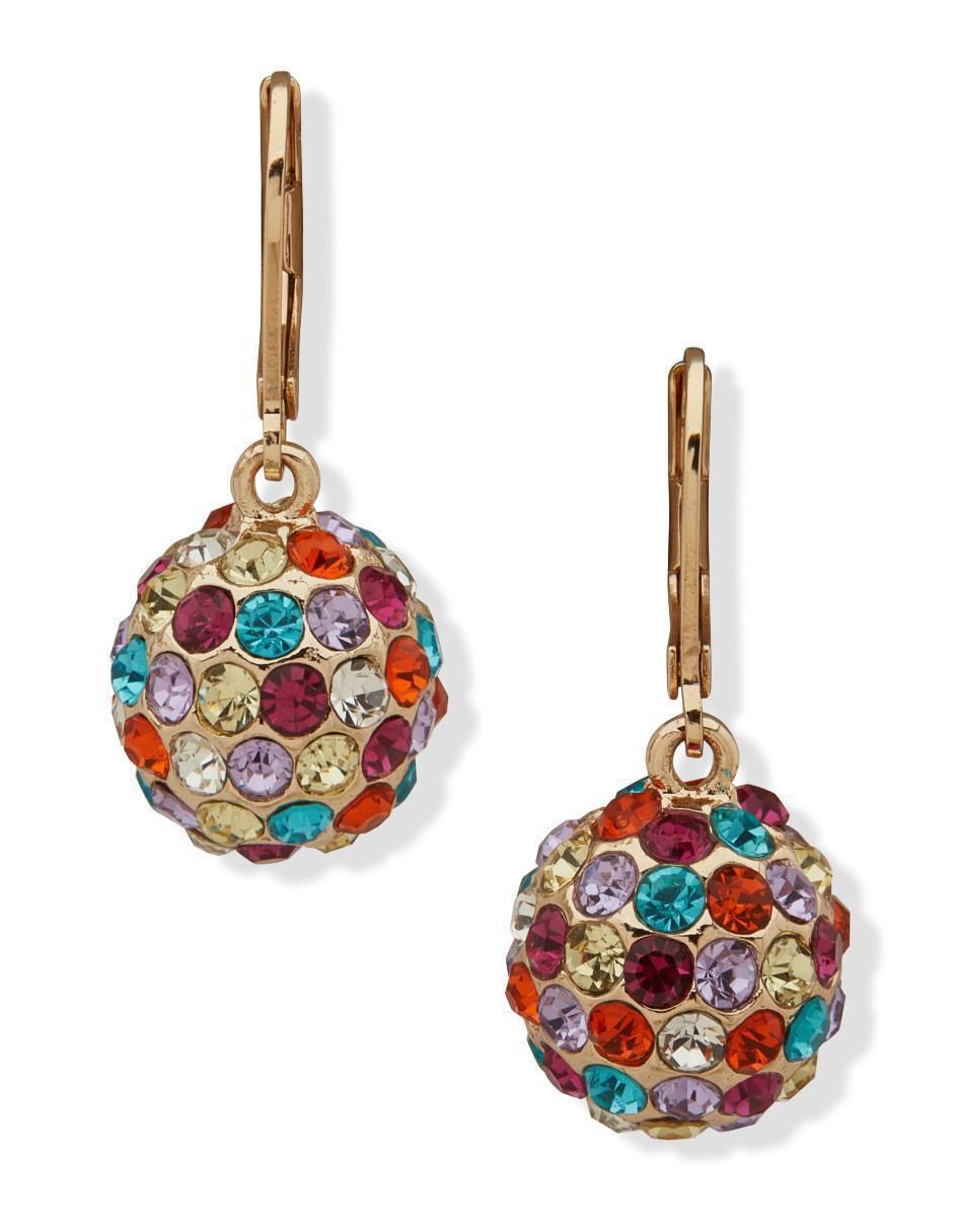 Aretes largos de esfera claire con acabado brillante imitación perla