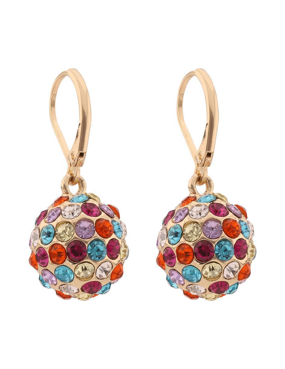 Aretes largos de esfera claire con acabado brillante imitación perla 2