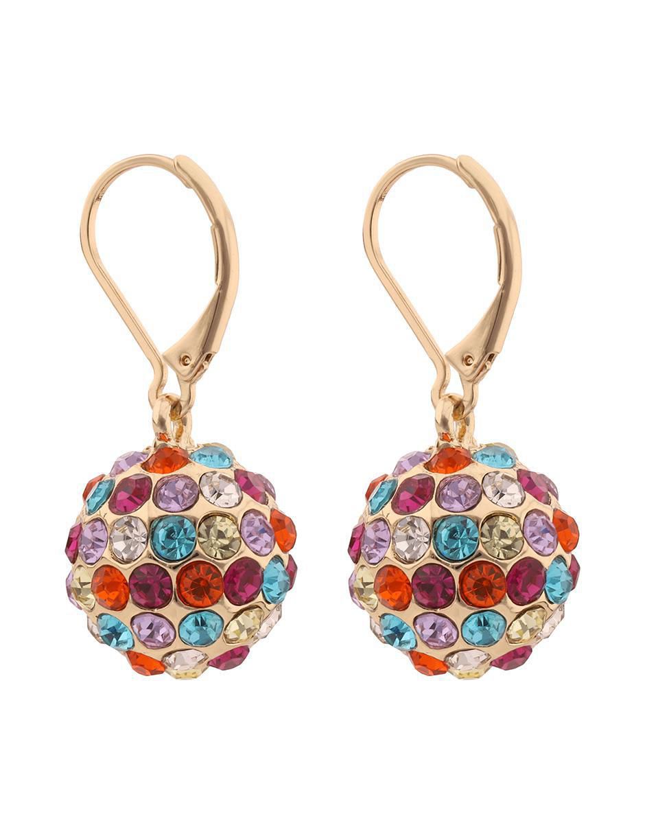 Aretes largos de esfera claire con acabado brillante imitación perla 3
