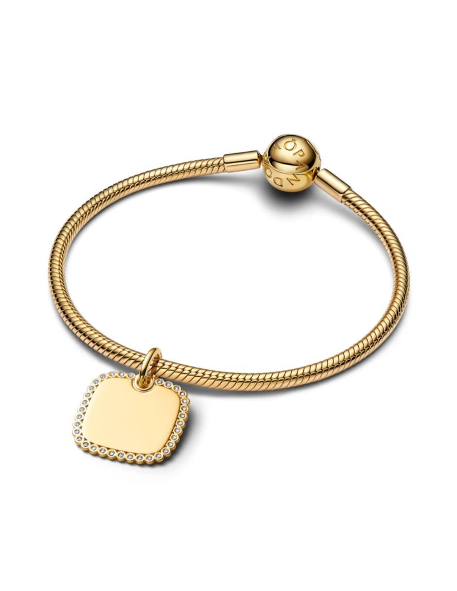 Dije cuadrado moments de plata P 925 zirconia cúbica 6