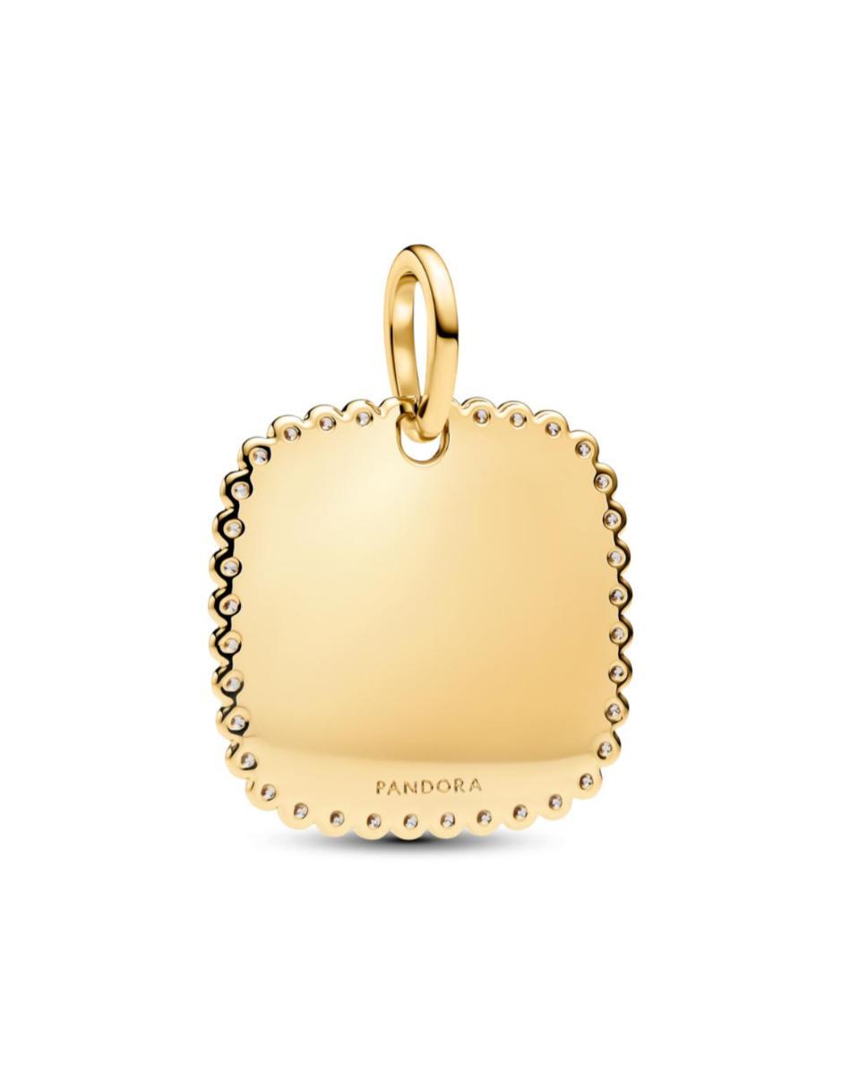 Dije cuadrado moments de plata P 925 zirconia cúbica 7