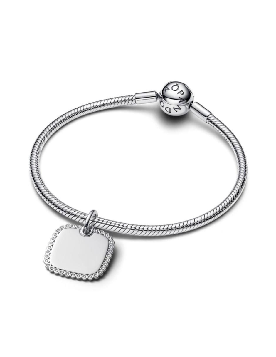 Dije cuadrado moments de plata P 925 zirconia cúbica 3