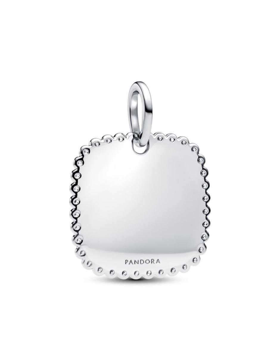 Dije cuadrado moments de plata P 925 zirconia cúbica 4