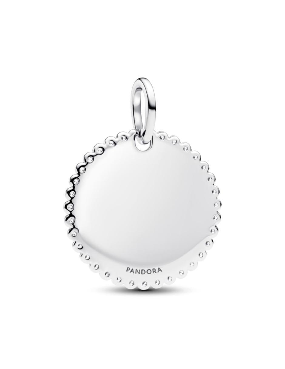 Dije circular moments de plata P 925 zirconia cúbica 4