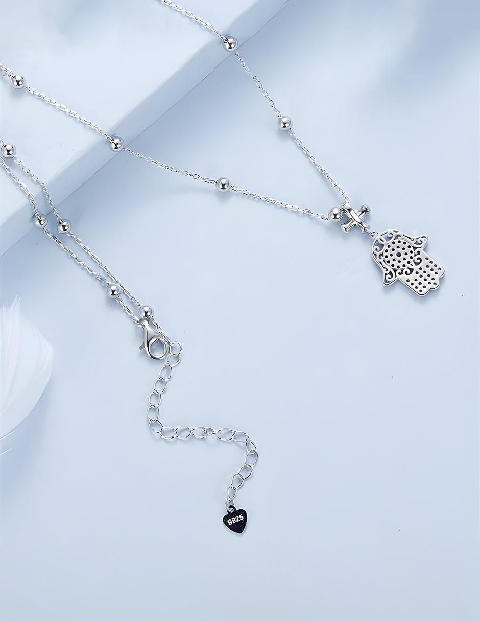 Collar con dije de mano Glam Pop de plata P 925 4