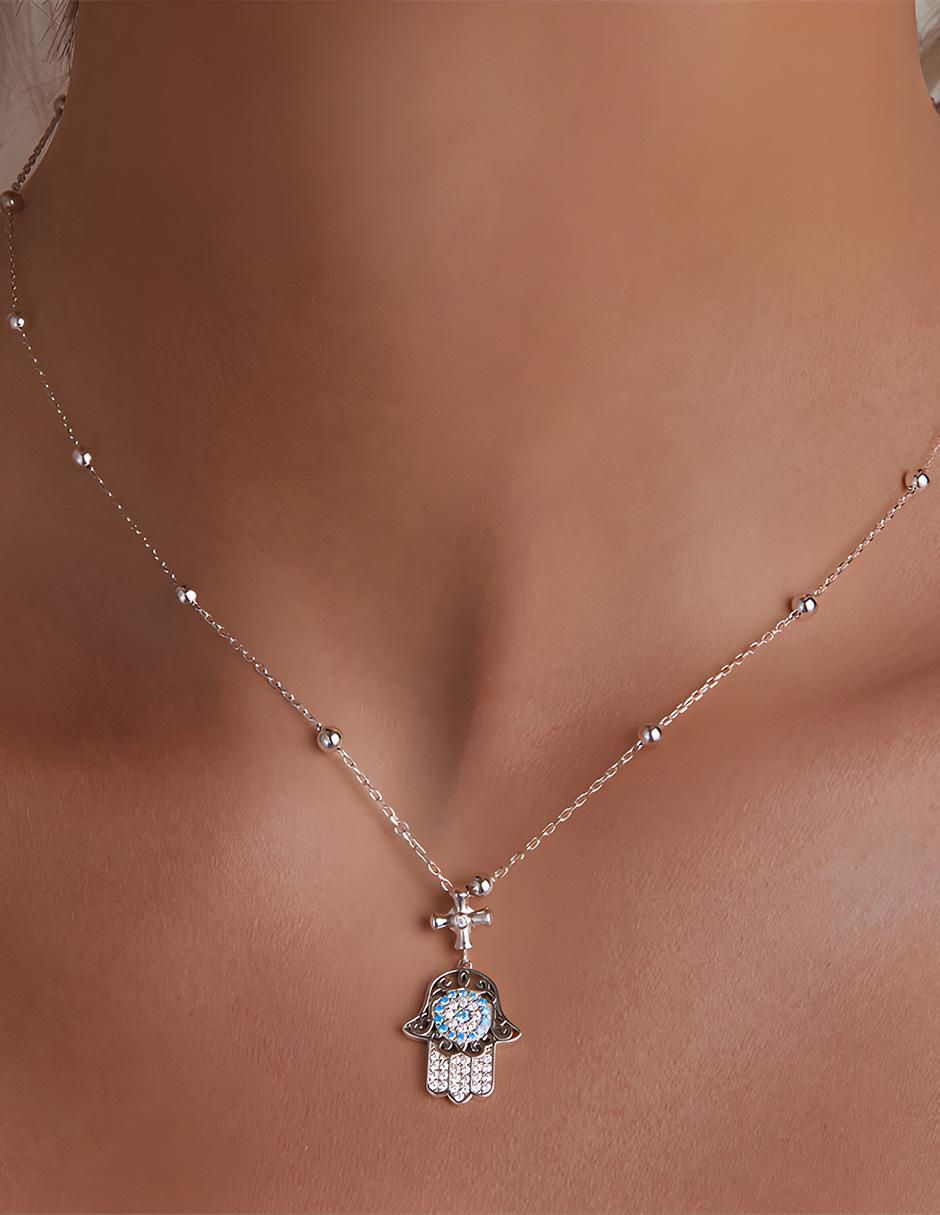 Collar con dije de mano Glam Pop de plata P 925 5
