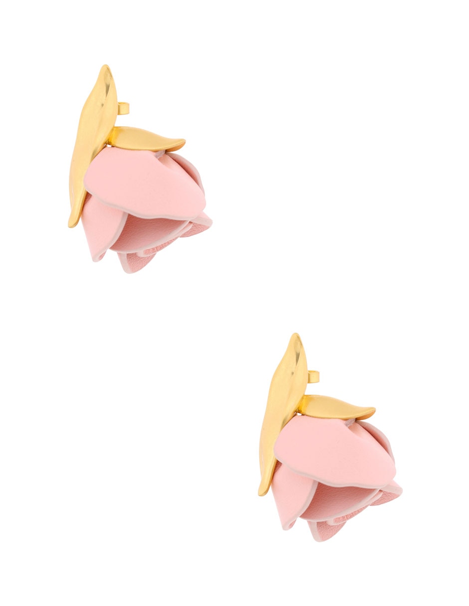Aretes largos de rosa con acabado pulido 2
