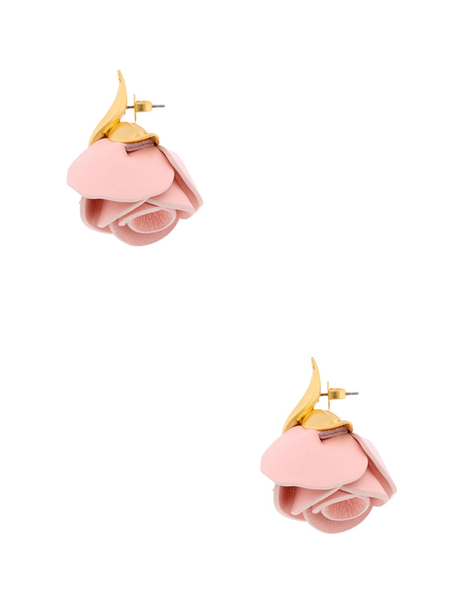 Aretes largos de rosa con acabado pulido 3