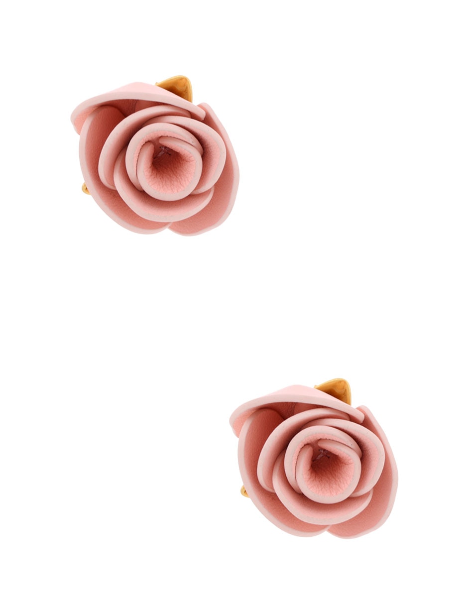 Aretes largos de rosa con acabado pulido 4