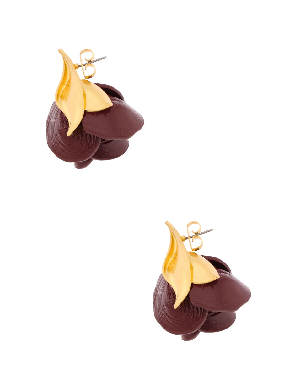 Aretes corto de rosa con acabado pulido 3