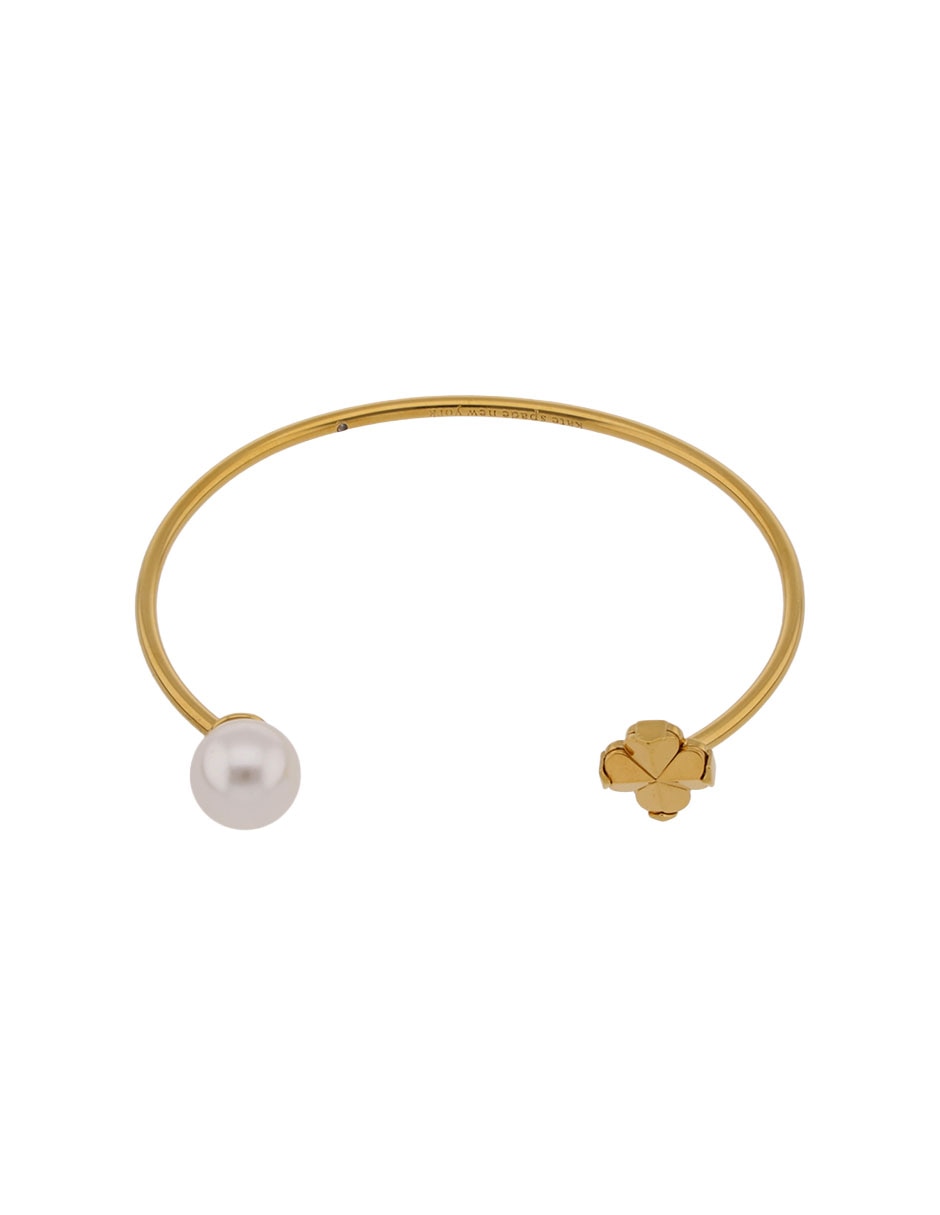 Pulsera de oro con perla 14 K Flower pearl acabado brillante