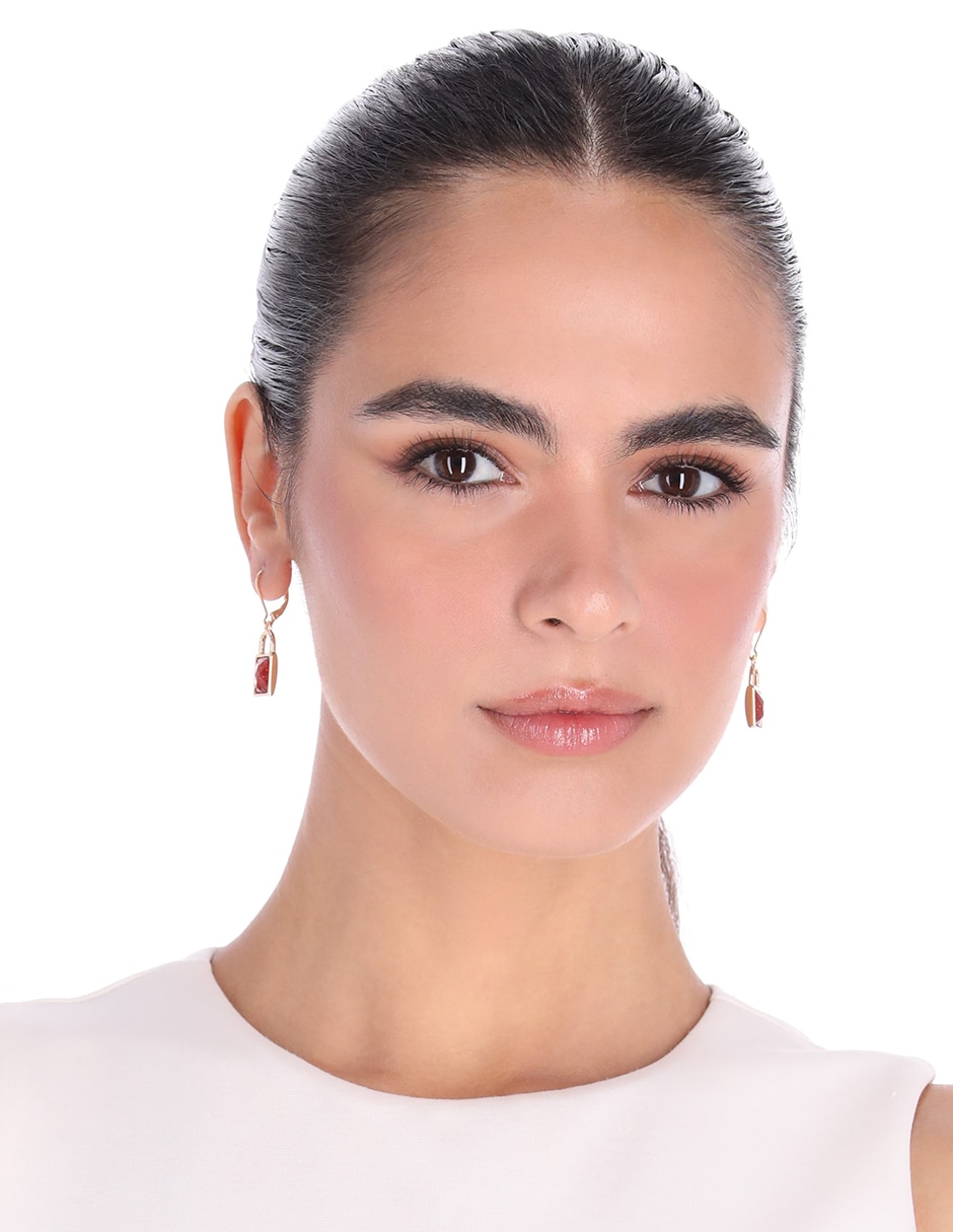 Aretes largos Holiday Beads con acabado brillante 3