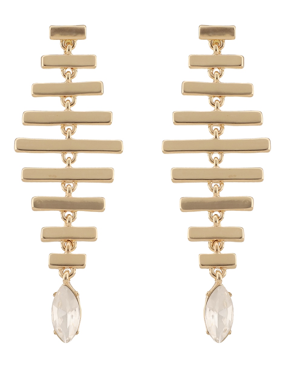 Aretes largos de escalera Sticks and Stones con acabado brillante