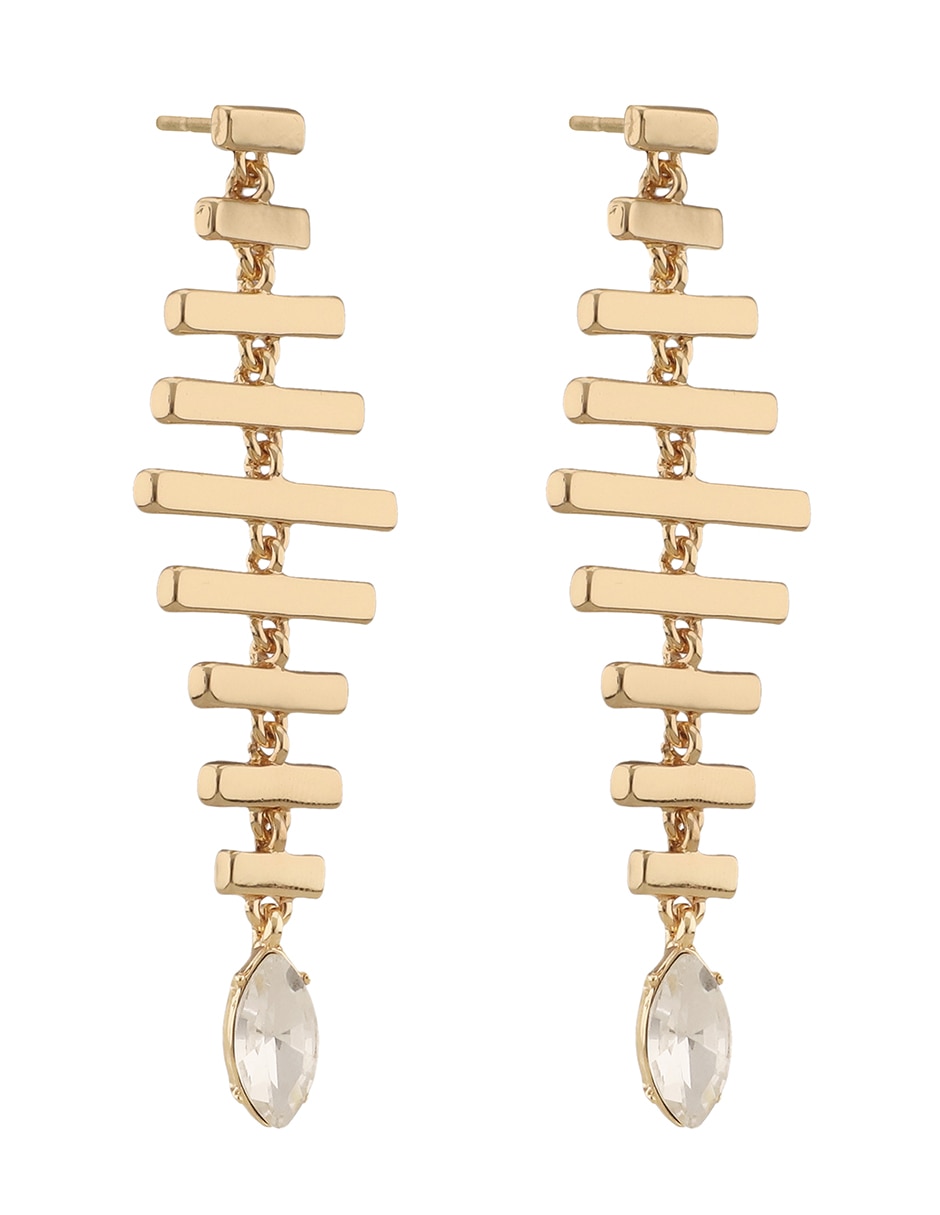 Aretes largos de escalera Sticks and Stones con acabado brillante 2