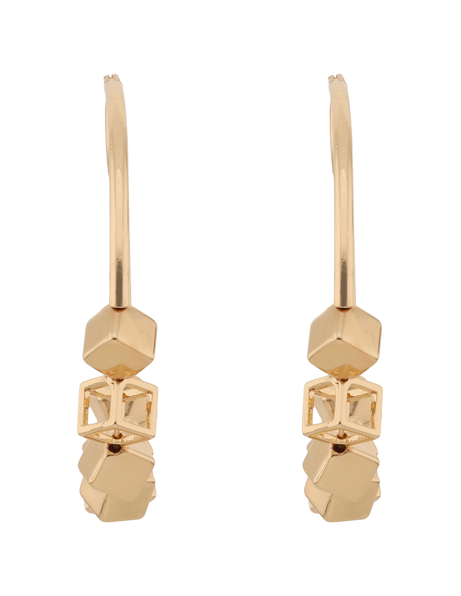 Arracadas Gold Cubes con acabado billante