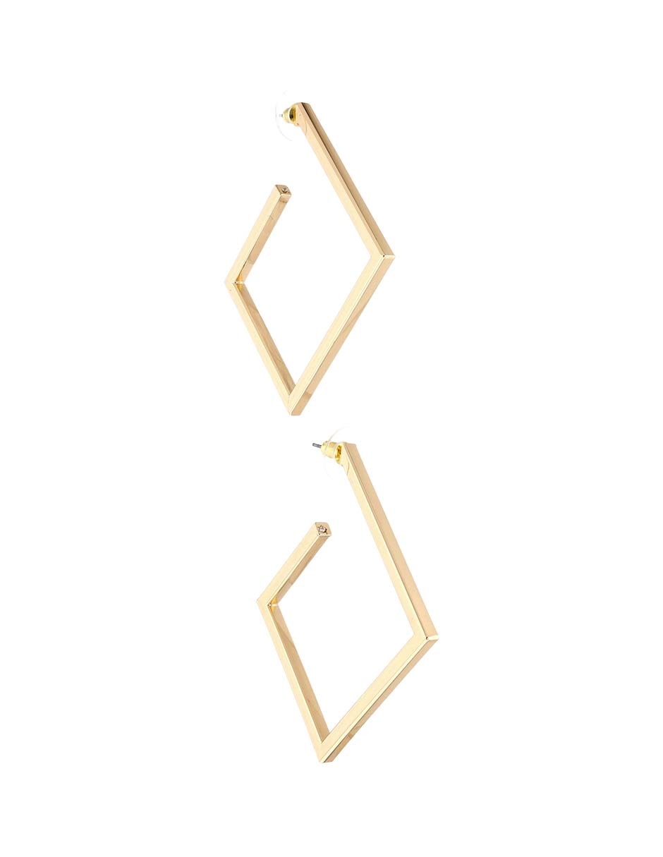 Aretes largos Gold Cubes con acabado brillante 2