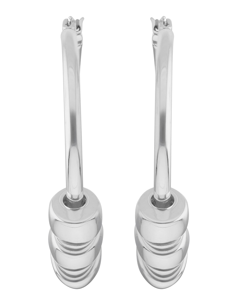 Arracadas Cyber Silver con acabado brillante