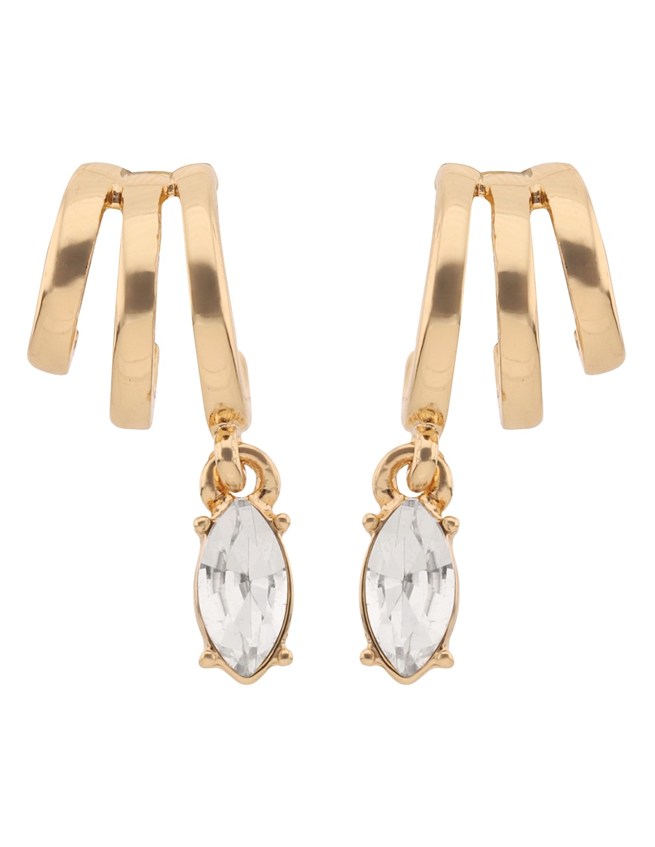 Aretes huggies Sticks and Stones con acabado brillante