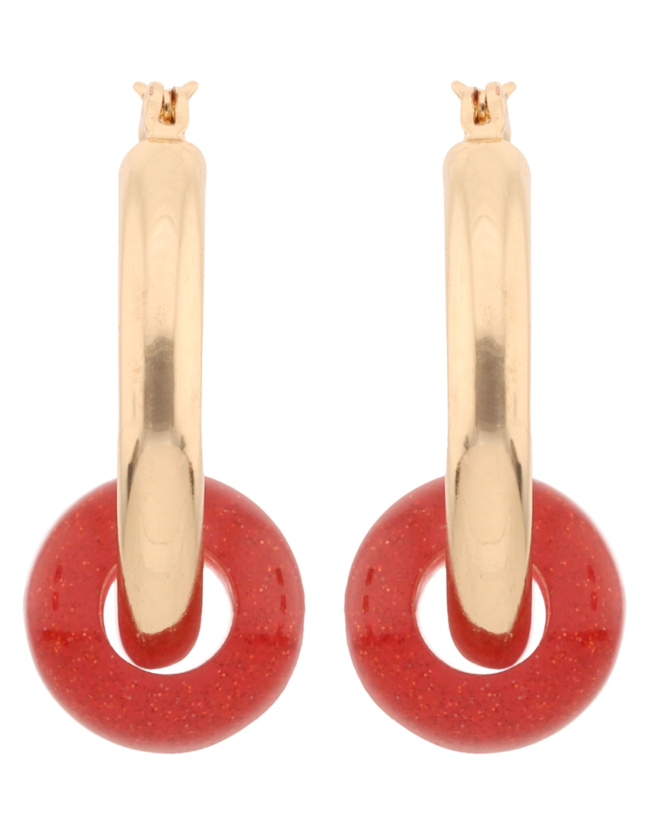 Aretes de aro Holiday Beads con acabado brillante