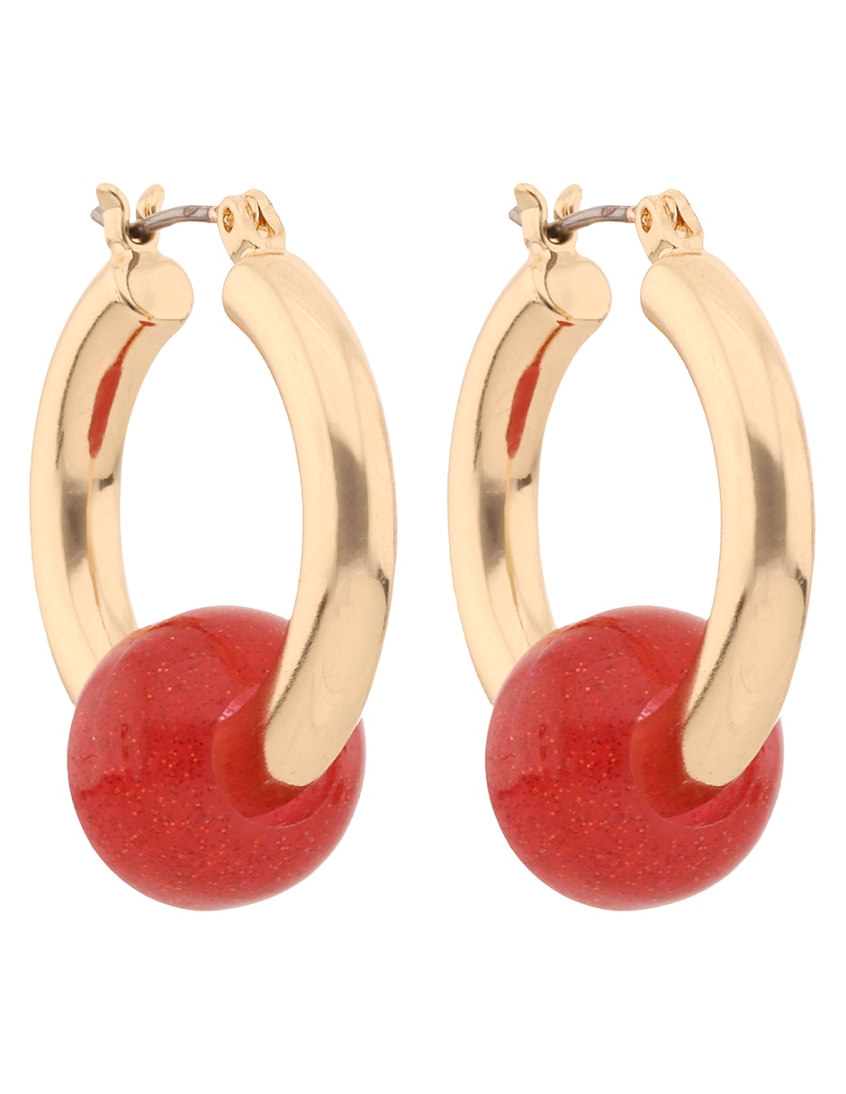 Aretes de aro Holiday Beads con acabado brillante 2