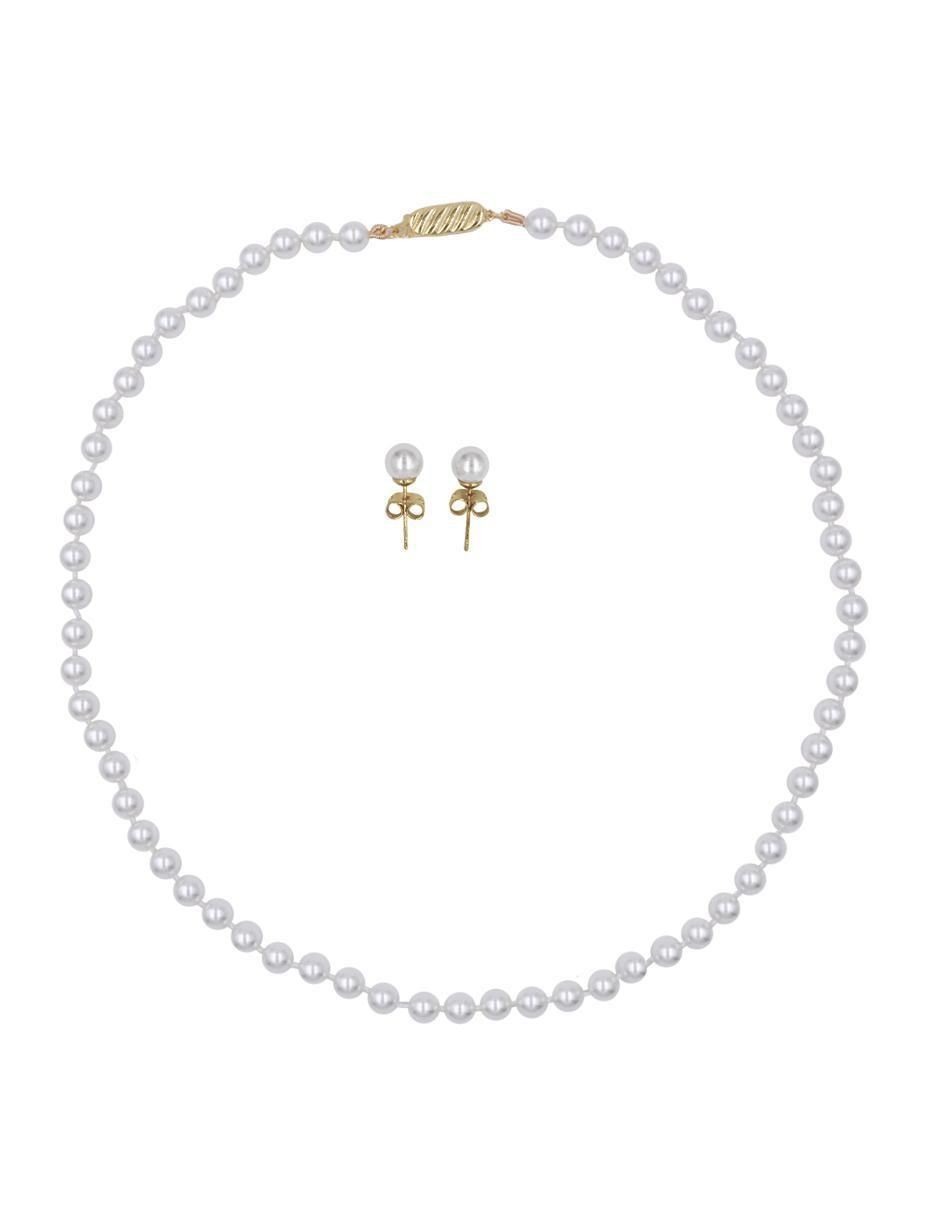 Aretes y collar Perla de mallorca perla