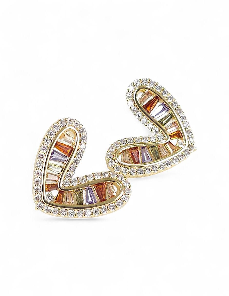Aretes y collar acabado baño de oro 18 k zirconia 6