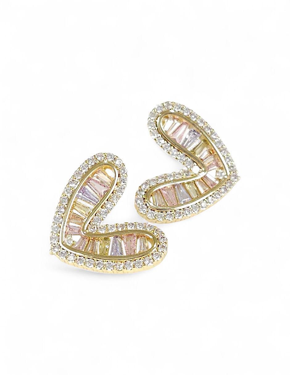 Aretes y collar acabado baño de oro 18 K zirconia 6
