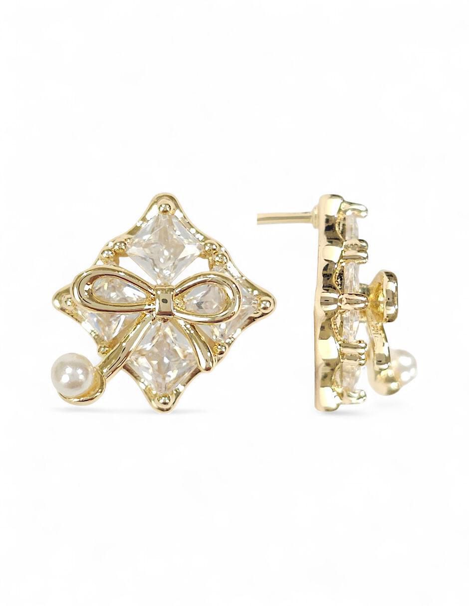 Aretes y collar de regalo 18 K zirconia 5