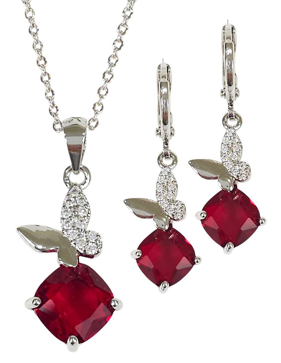 Aretes y collar zirconia