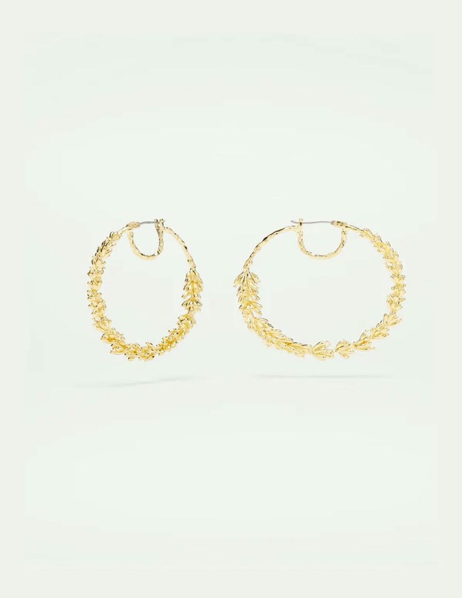Arracadas circular Lavandeen de Provenza con acabado baño de oro 18 k 2
