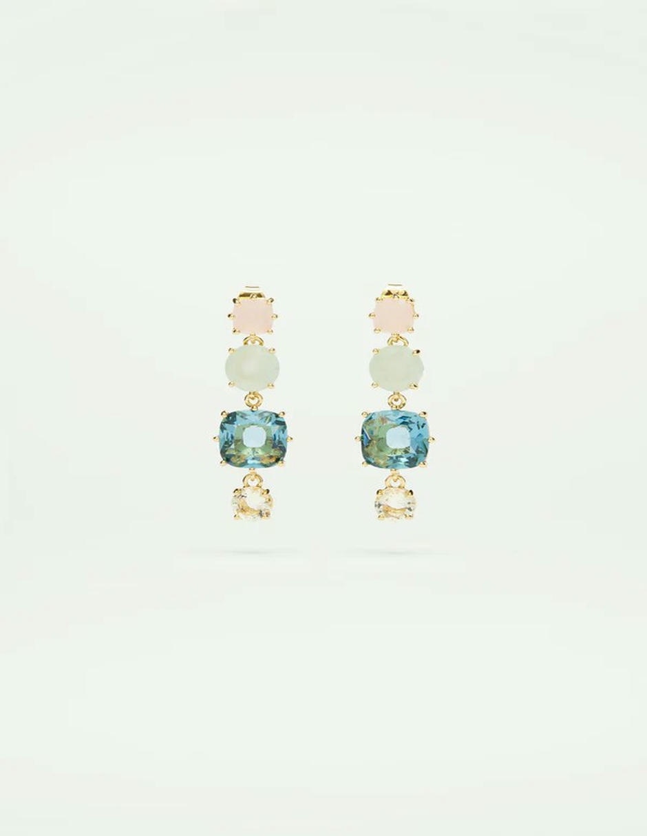 Aretes La Diamantine con acabado baño de oro 18 k cristal Aretes La Diamantine con acabado baño de oro 18 k cristal