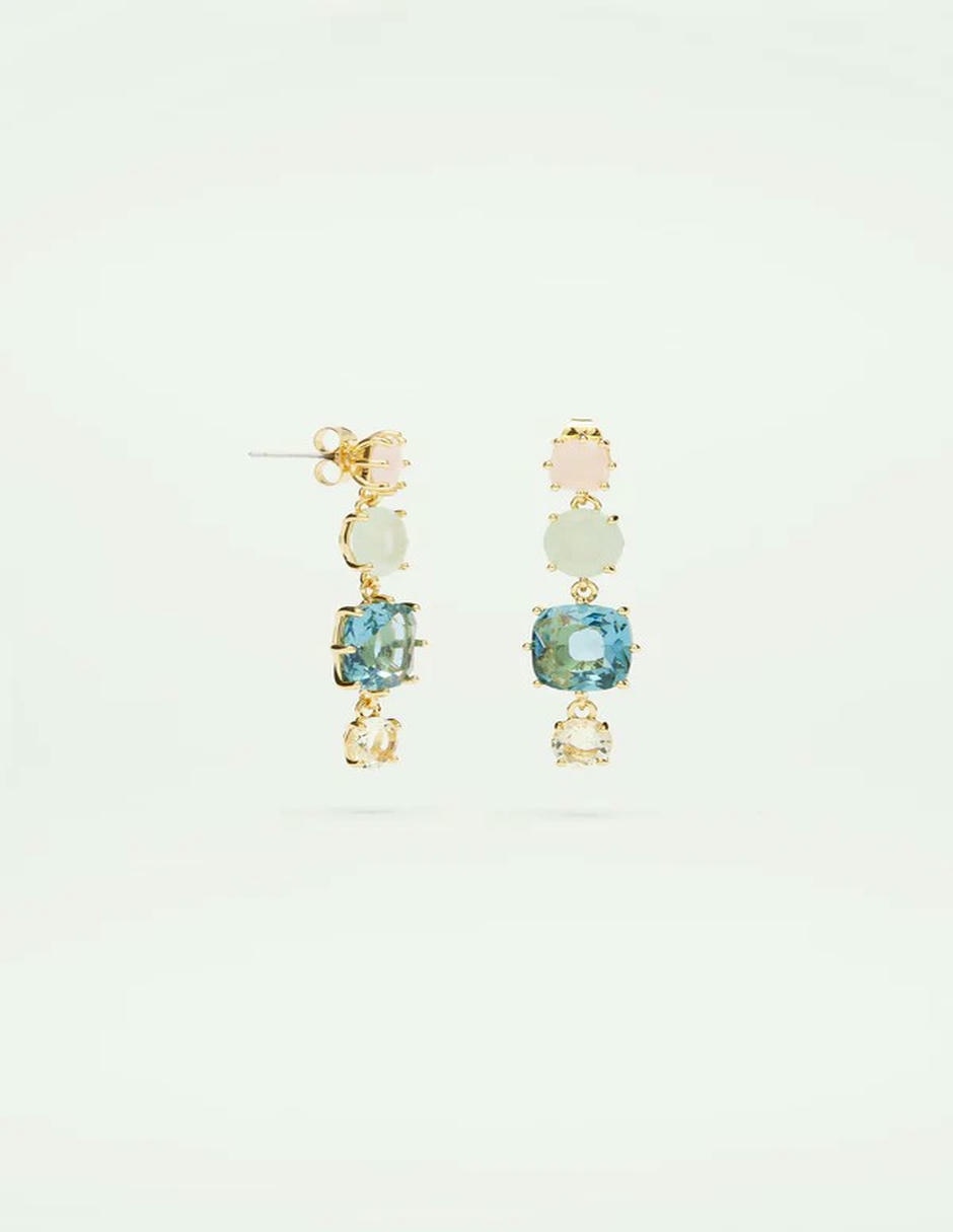 Aretes La Diamantine con acabado baño de oro 18 k cristal 2