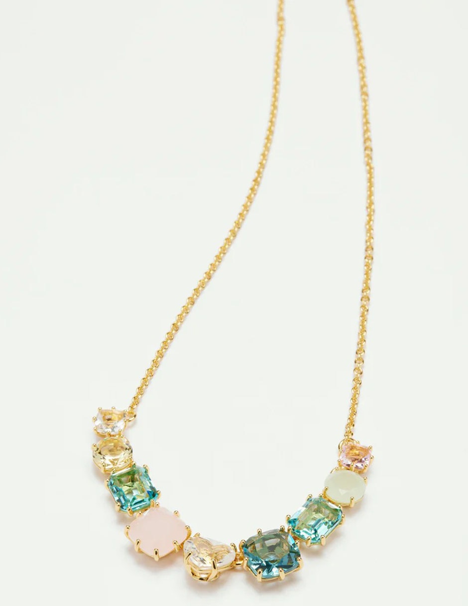 Collar La Diamantine Acqua Azzura de baño de oro 2
