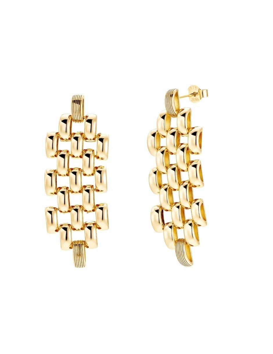 Aretes largos de eslabones de plata P 925 2