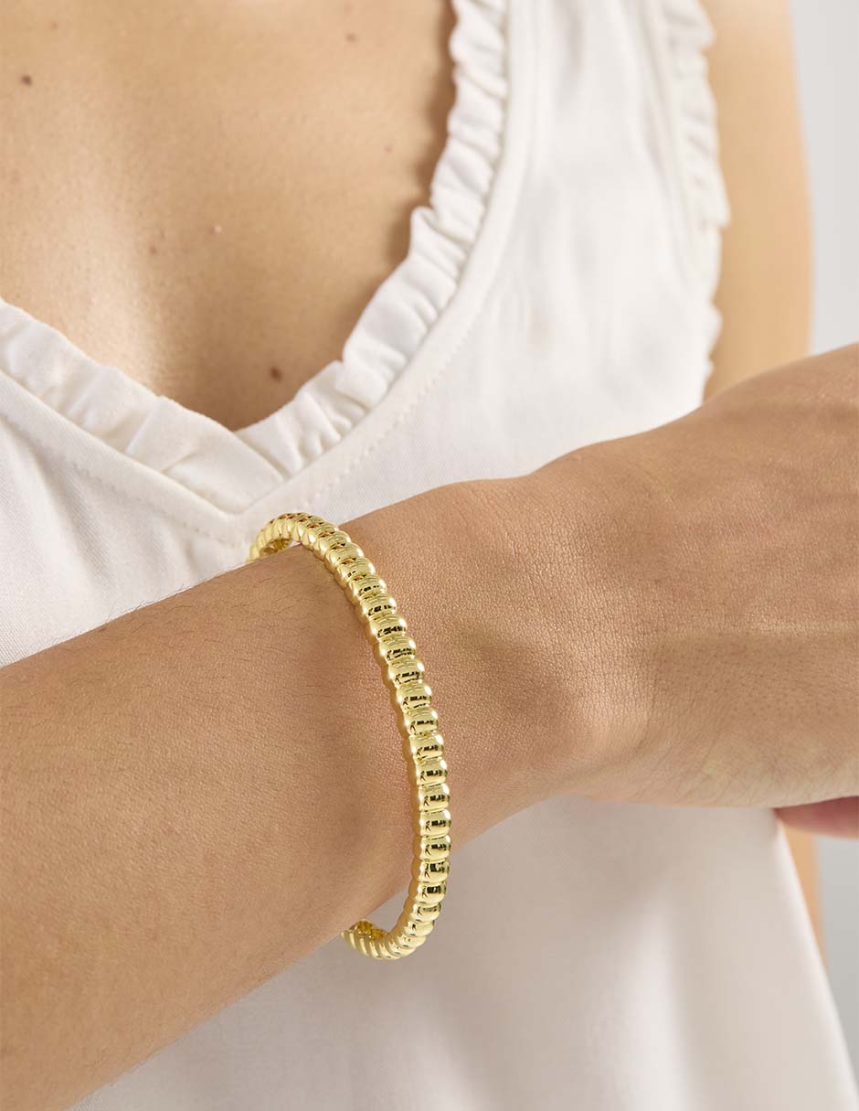 Brazalete de plata 18 K con acabado baño de oro 3