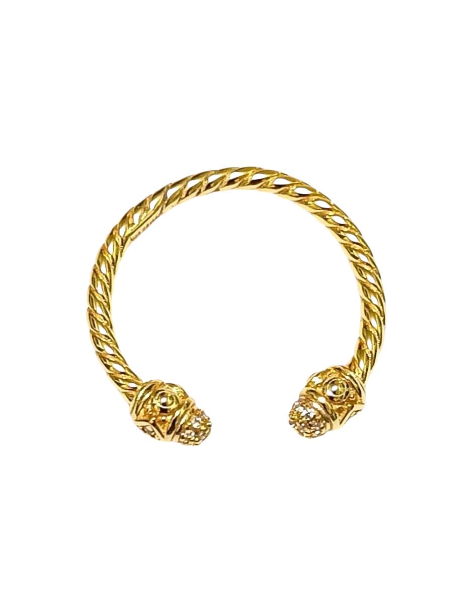 Anillo semicircular Classic revisite de plata 18 k con acabado baño de oro 1