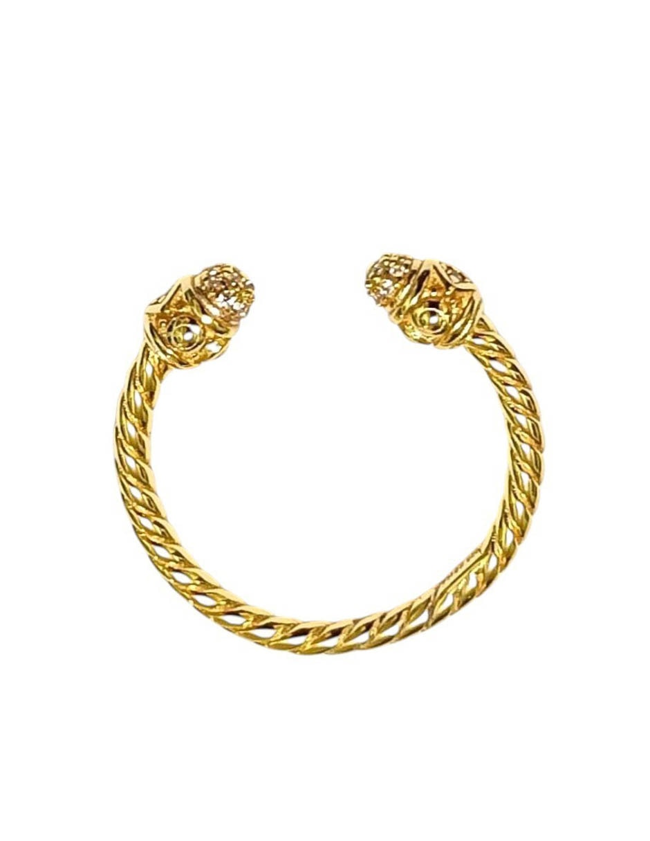 Anillo semicircular Classic Revisite P 925 de plata baño de oro 2