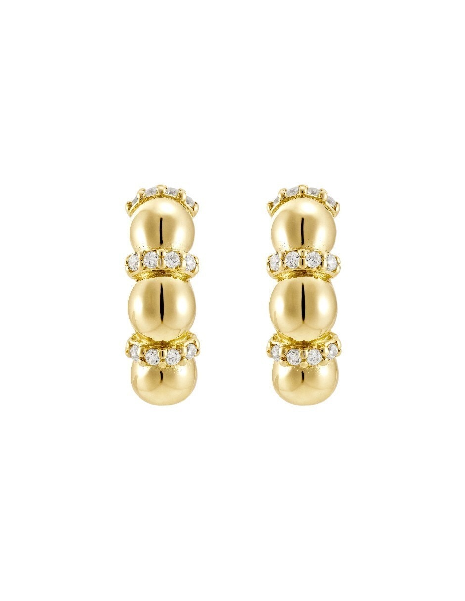 Aretes cortos Classic Reviste de plata P 925 con acabado baño de oro Aretes cortos Classic Reviste de plata P 925 con acabado baño de oro