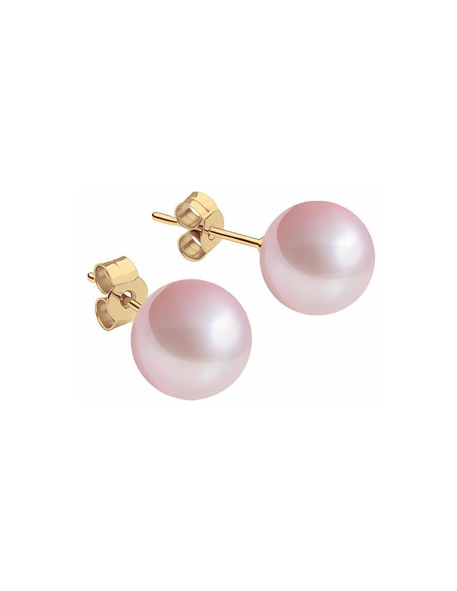 Set de aretes Éclair con acabado baño de oro 18 K perla de cristal 5