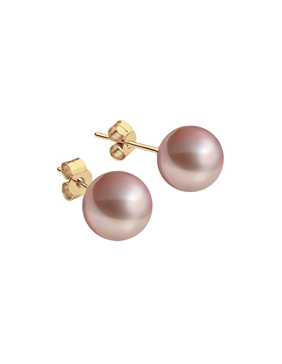 Set de aretes Éclair con acabado baño de oro 18 K perla de cristal 7