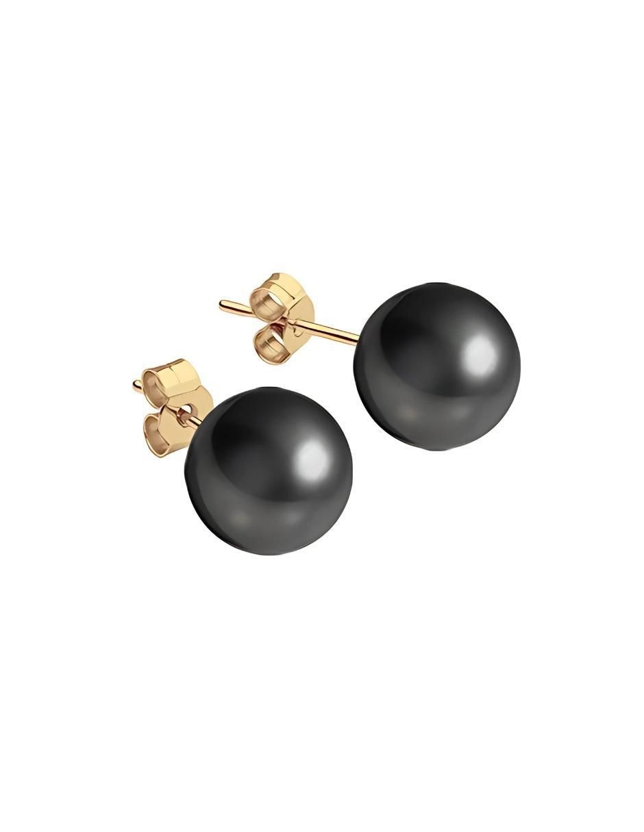 Set de aretes Éclair con acabado baño de oro 18 K perla de cristal 8