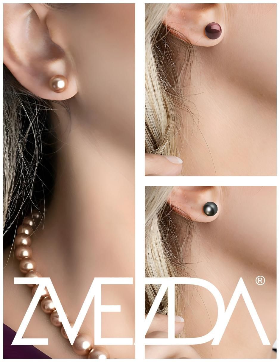 Set de aretes Éclair de plata P 925 con acabado brillante perla de cristal 2