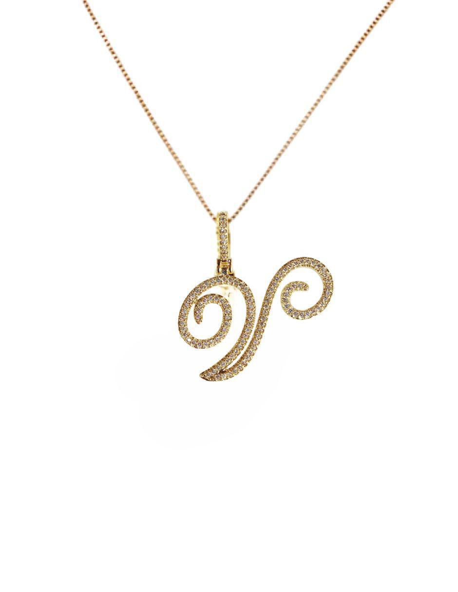 Collar con dije de letra a de oro laminado 10 K