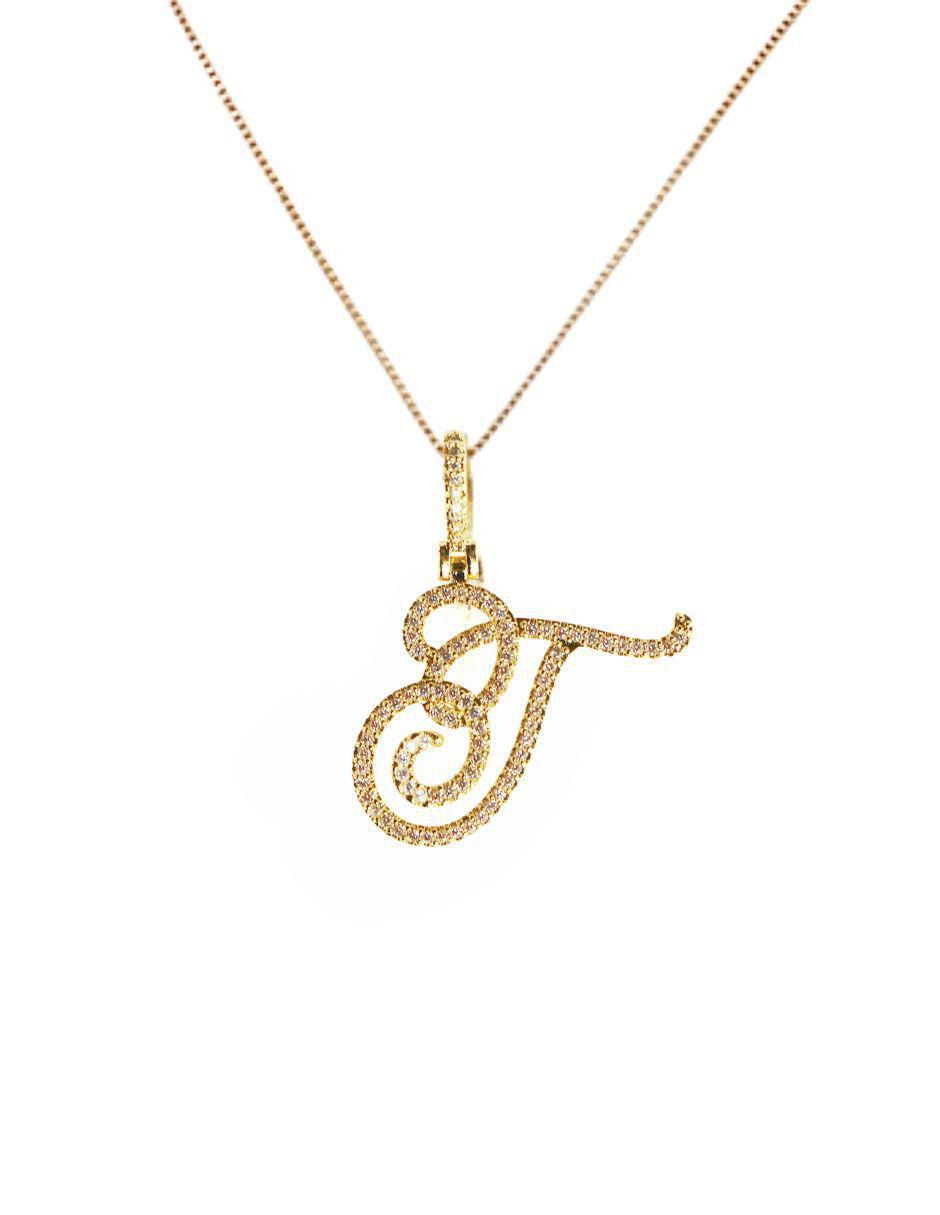 Collar con dije de letra a de oro laminado 10 K