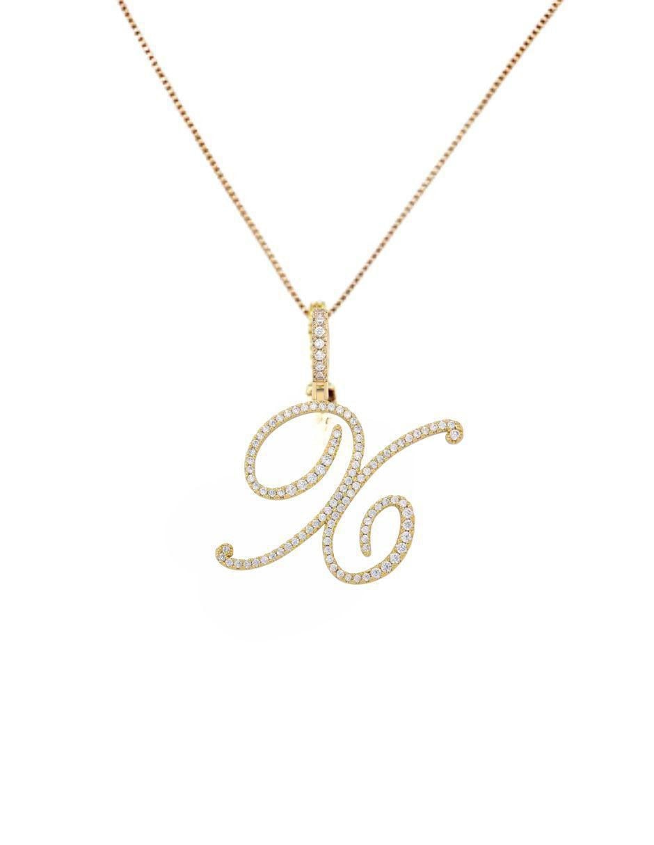 Collar con dije de letra a de oro laminado 10 K