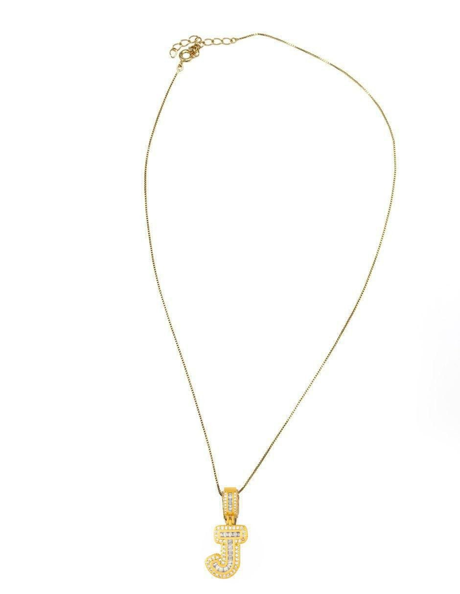 Collar con dije de letras de oro laminado 10 K